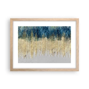 Affiche dans un chêne clair - Poster - Bordure dorée - 40x30 cm