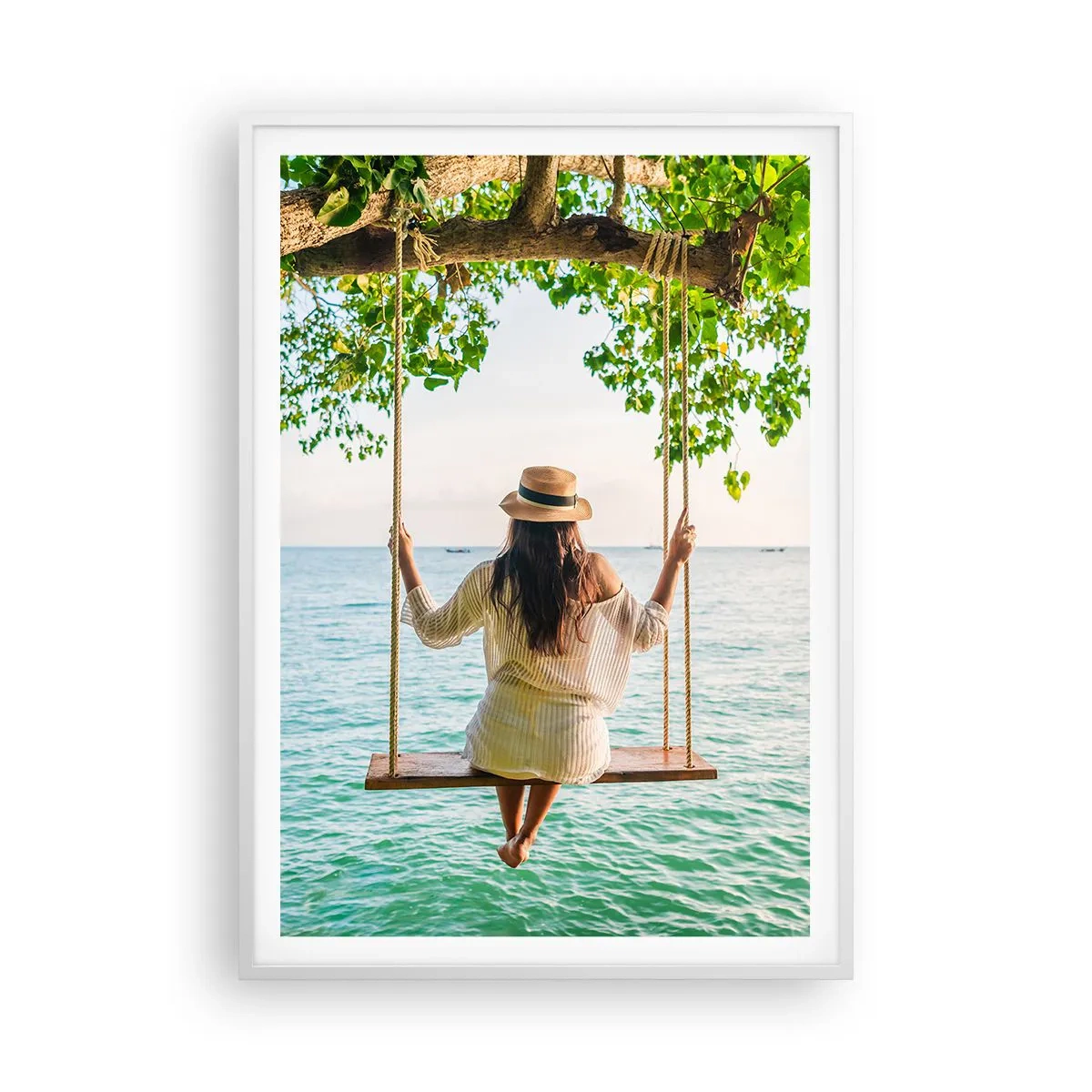 Affiche dans un cadre blanc - Poster - La vie est belle - 70x100 cm