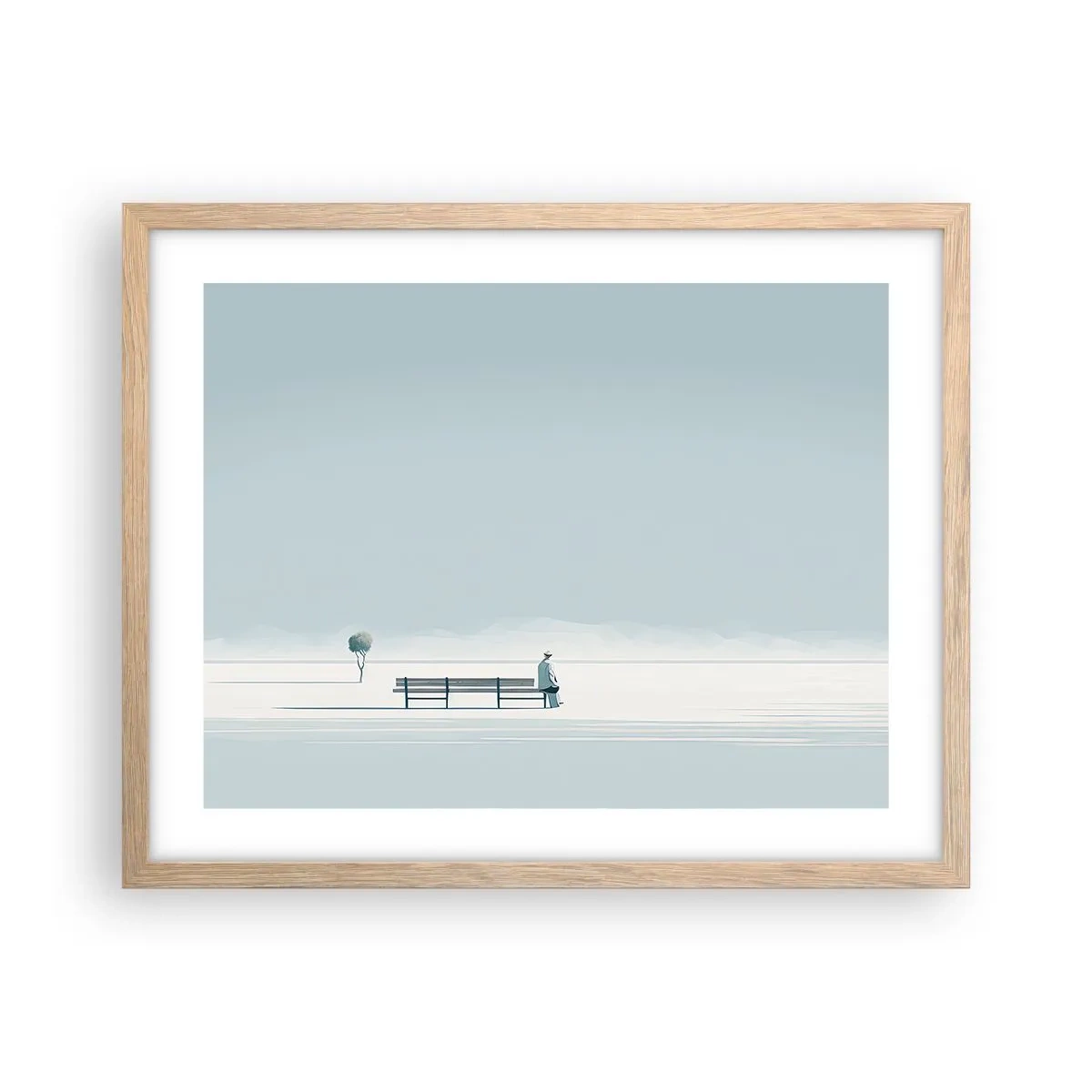 Affiche dans un chêne clair - Poster - Oui, j'attends. - 50x40 cm