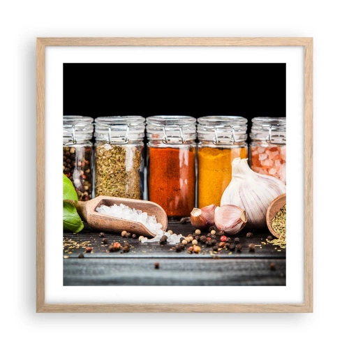 Affiche dans un chêne clair - Poster - Pour que la vie ait du goût - 50x50 cm