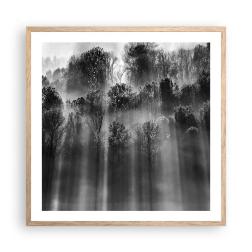 Affiche dans un chêne clair - Poster - Dans les flots de lumière - 60x60 cm