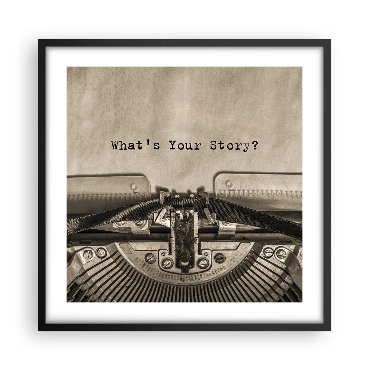 Affiche dans un cadre noir - Poster - Réponds-moi - 50x50 cm