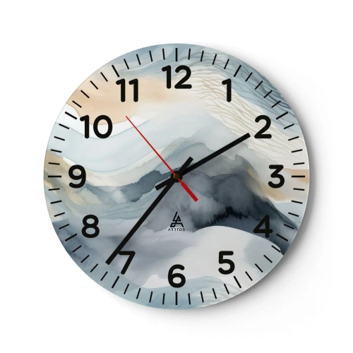 Horloge murale - Pendule murale - Abstraction enneigée et brumeuse - 30x30 cm