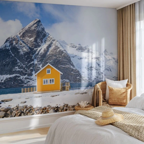 Papier Peint Photo Standard Eco - Vacances scandinaves - Hiver, Alpes, Montagnes - 500x350 cm
