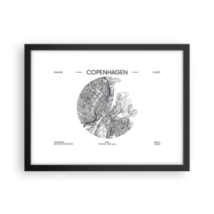 Affiche dans un cadre noir - Poster - Anatomie de Copenhague - 40x30 cm