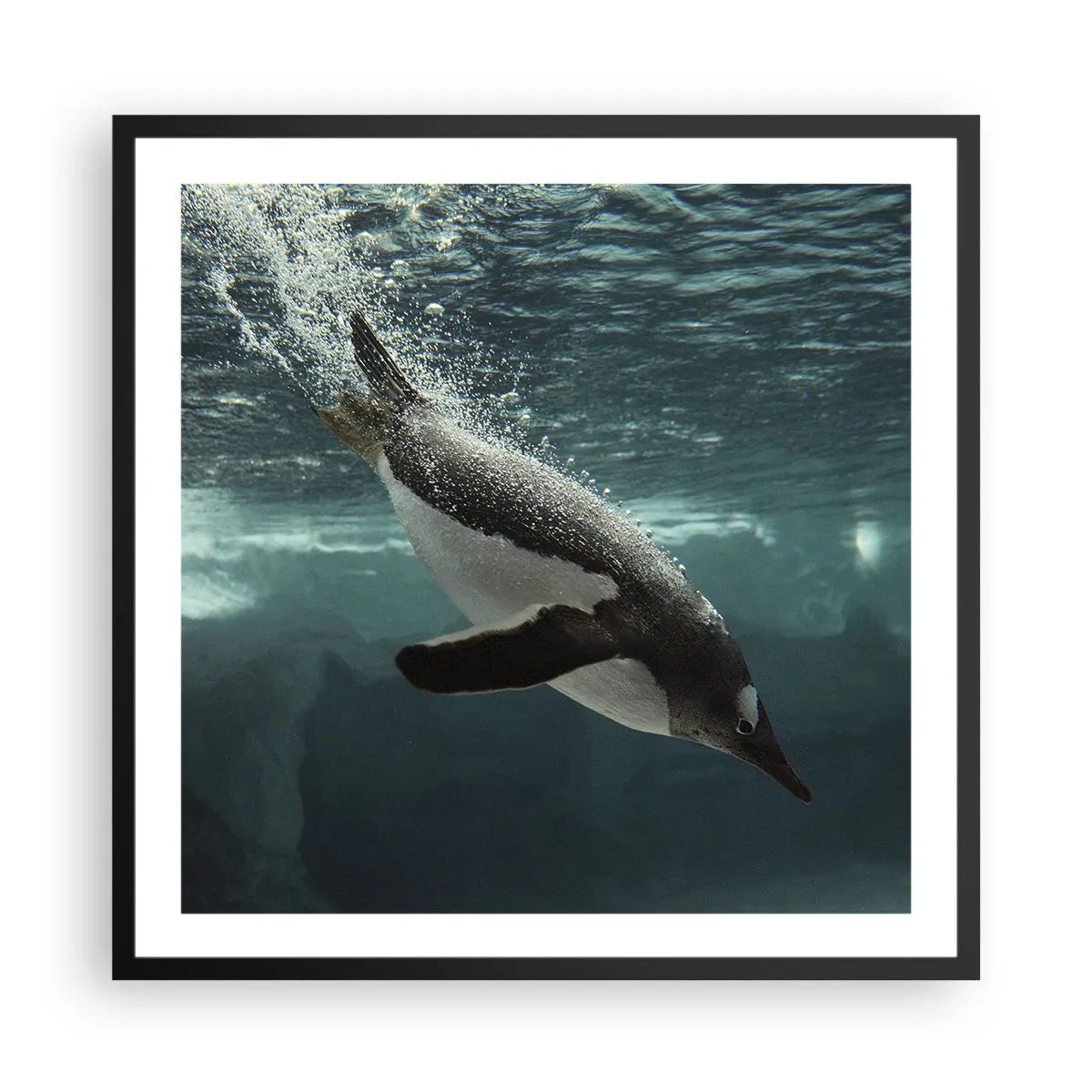 Affiche dans un cadre noir - Poster - Bienvenue dans mon monde - 60x60 cm