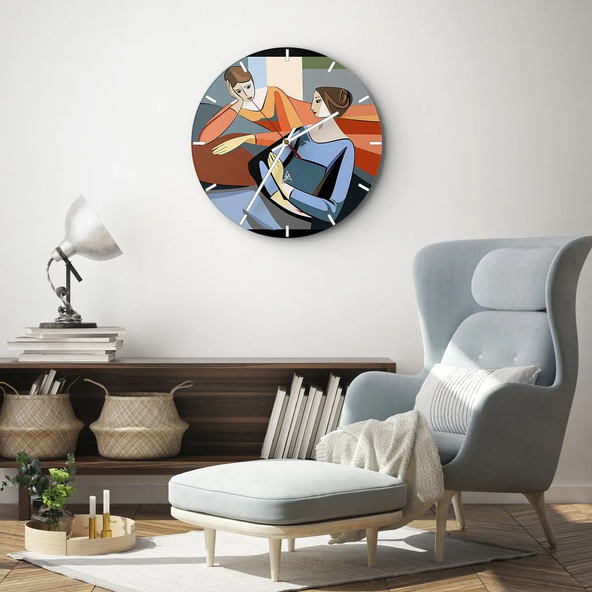 Horloge murale - Pendule murale - Un moment de confiance - 40x40 cm