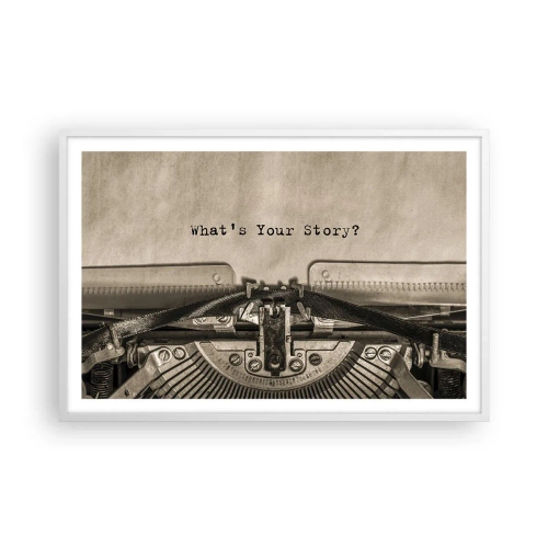 Affiche dans un cadre blanc - Poster - Réponds-moi - 91x61 cm