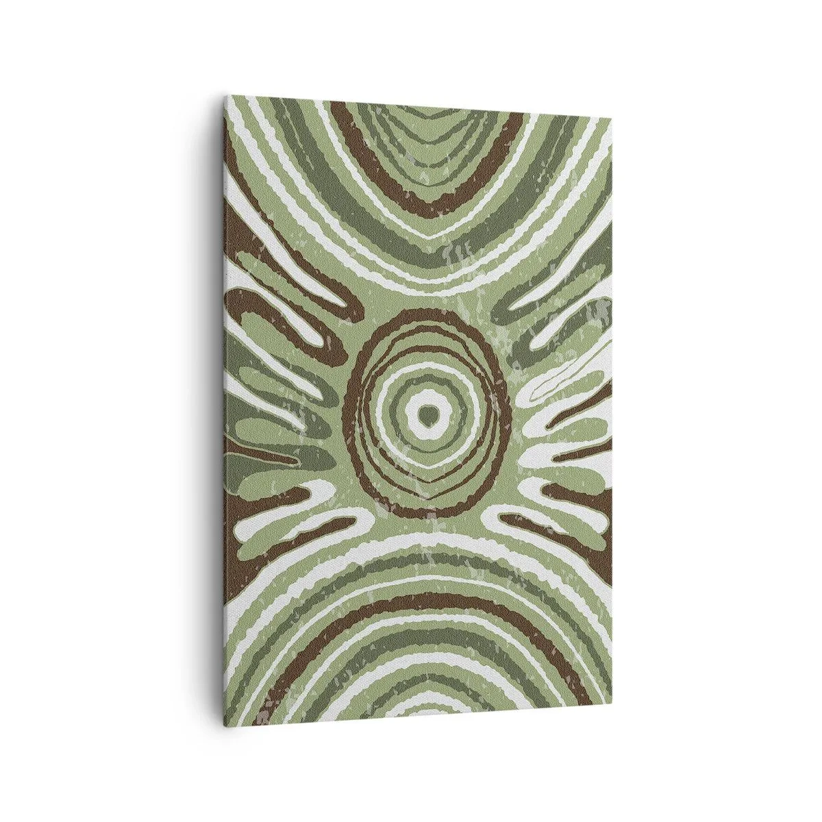 Impression sur toile - Image sur toile - Motifs abstraits dans les tons de vert et de marron - 70x100cm - Une explosion d'émotions - Décoration murale moderne pour le salon et la chambre ARTTOR