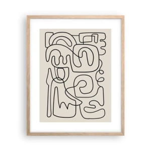 Affiche dans un chêne clair - Poster - Suivez les indices - 40x50 cm