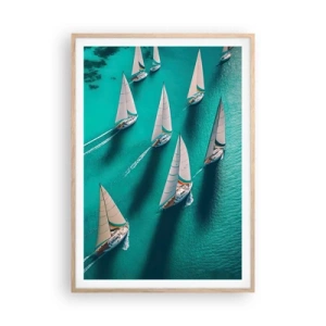 Affiche dans un chêne clair - Poster - Dans une compétition avec le vent - 70x100 cm