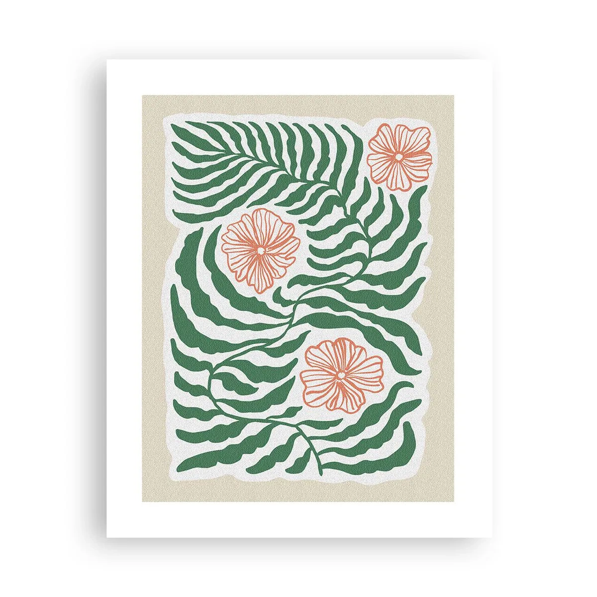 Affiche - Poster - Fleurit en vert - 40x50 cm