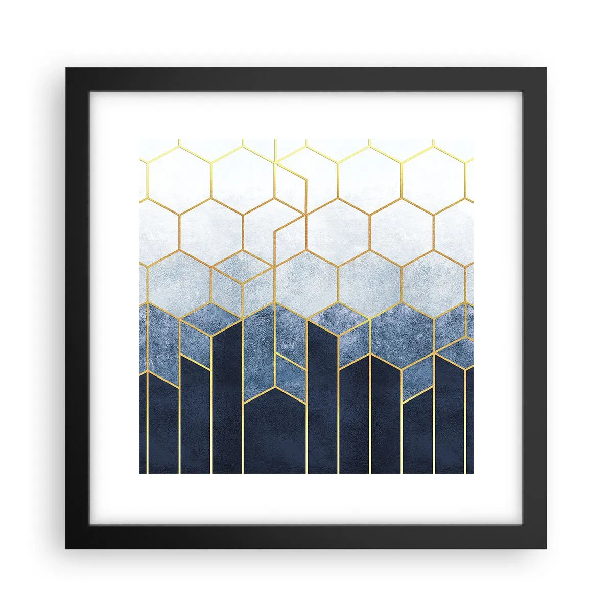 Affiche dans un cadre noir - Poster - Composition en rythme syncopé - 30x30 cm