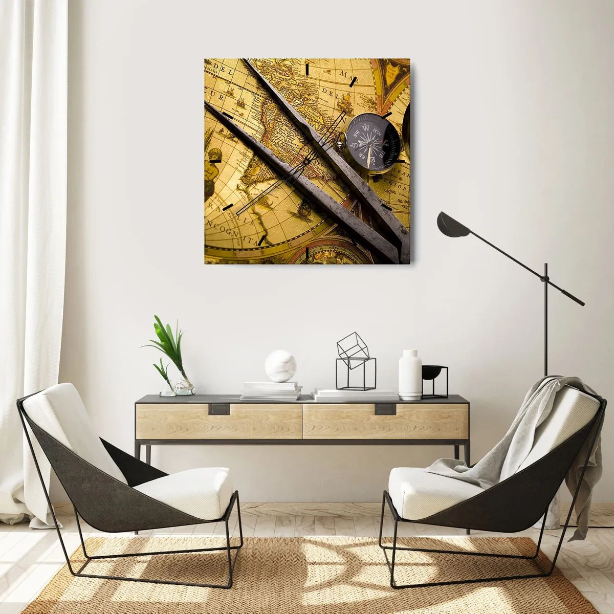 Horloge murale - Pendule murale - Où sont ces trésors? - 40x40 cm