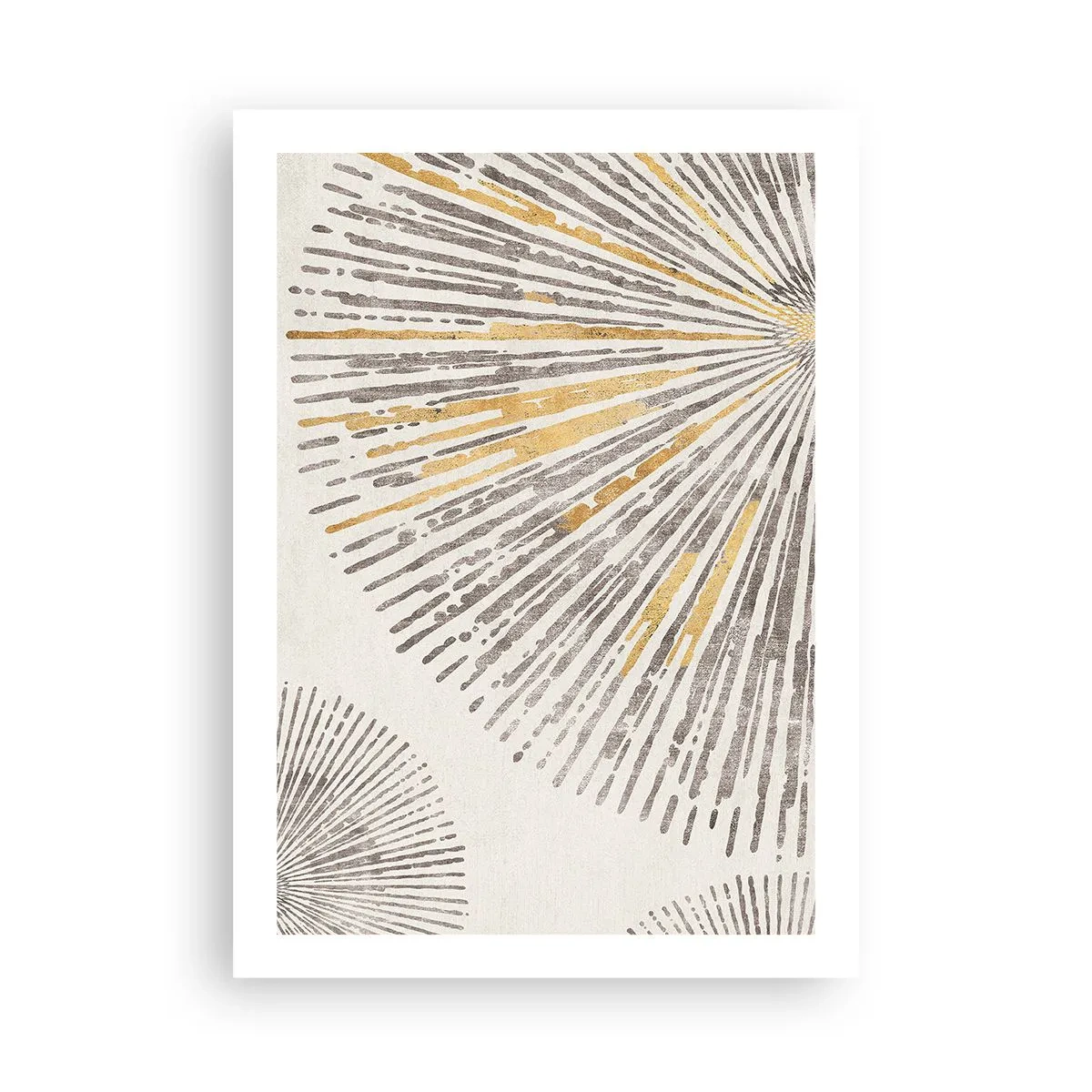 Affiche - Poster - Motif de rayons abstrait dans des tons dorés et marron - 50x70cm - La beauté du rayon - Décoration murale moderne pour le salon et la chambre ARTTOR