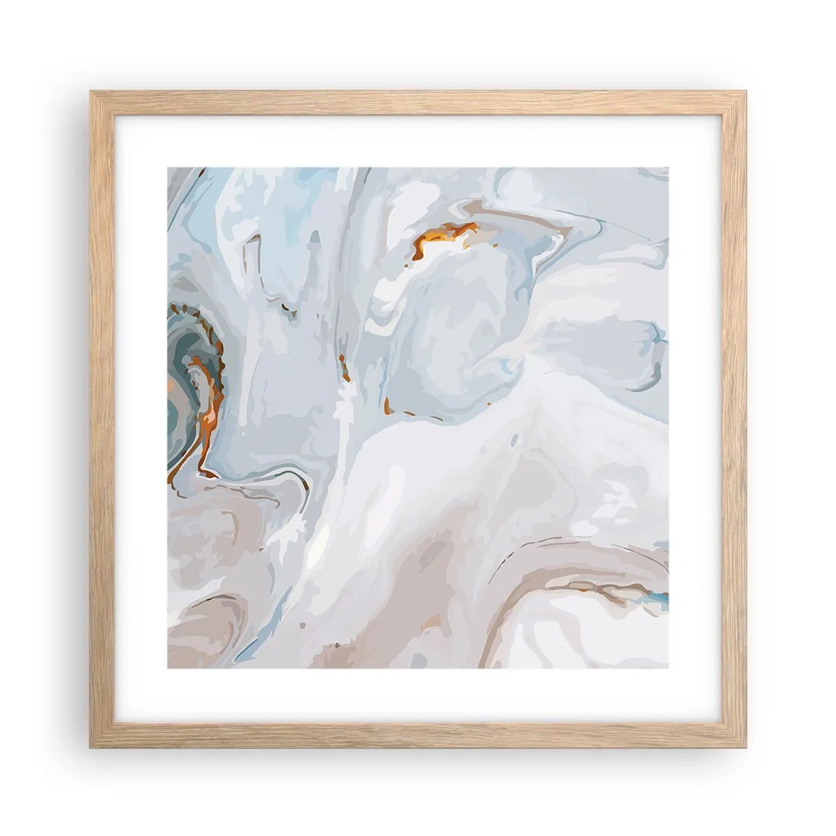 Affiche dans un chêne clair - Poster - Blanc surélevé - 40x40 cm