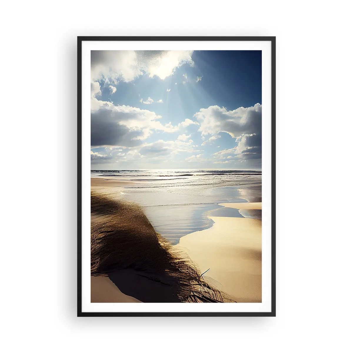 Affiche dans un cadre noir - Poster - Plage, plage sauvage - 70x100 cm
