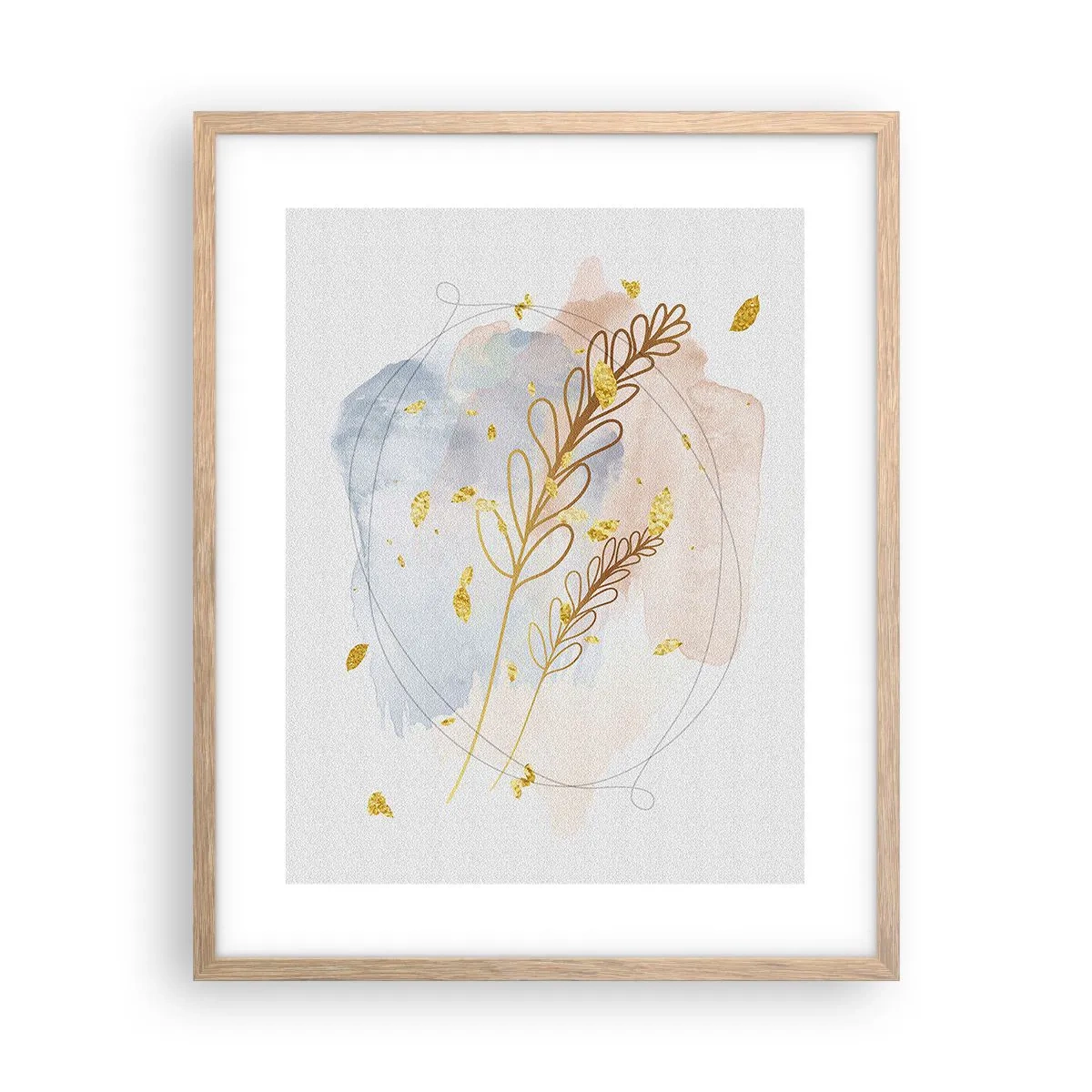 Affiche dans un chêne clair - Poster - Explosion d'or - 40x50 cm
