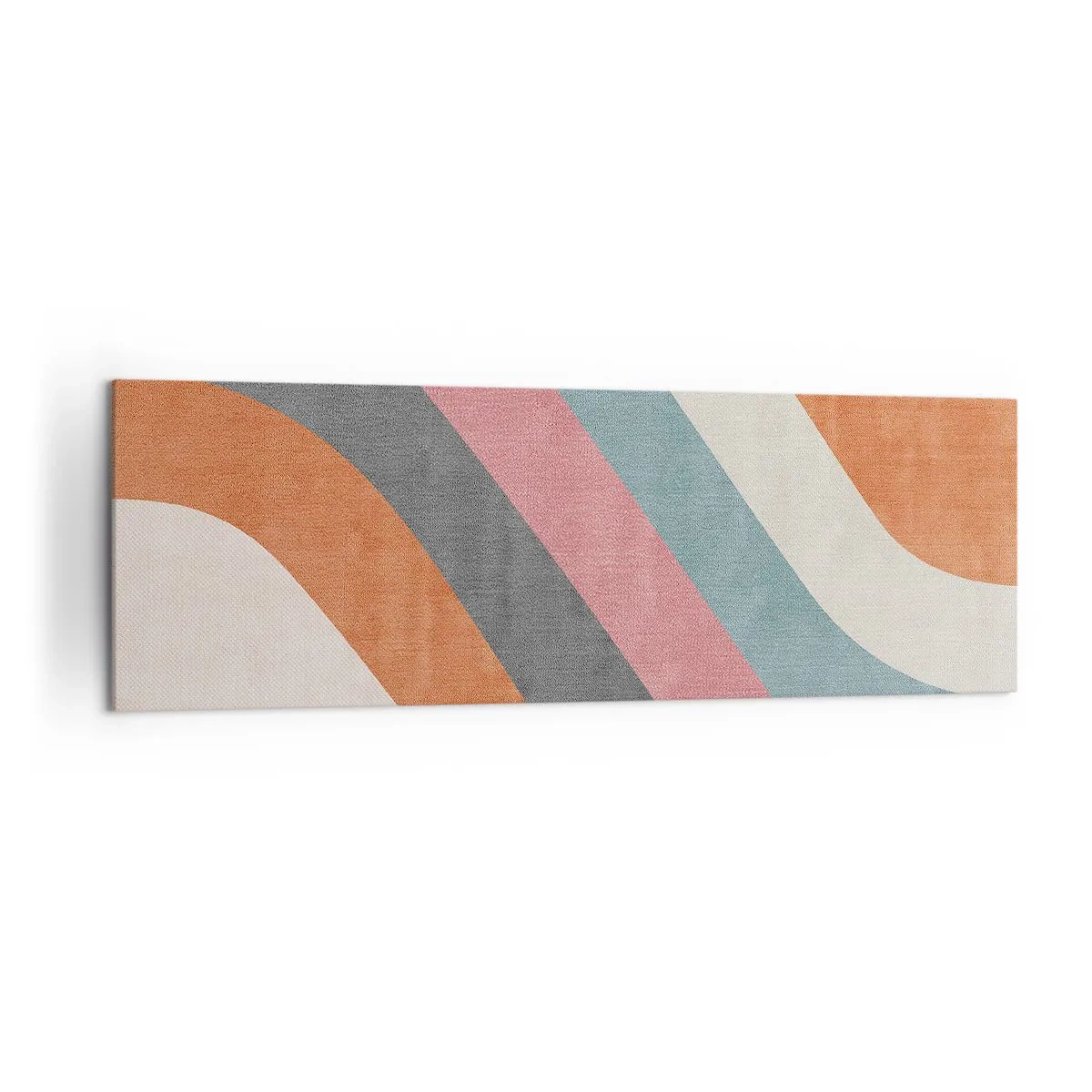 Impression sur toile - Image sur toile - Rayures rétro colorées - 160x50cm - Composition diagonale – mouvement - Décoration murale moderne pour le salon et la chambre ARTTOR