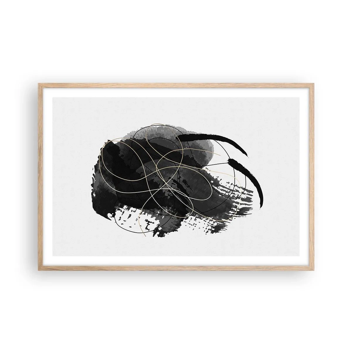 Affiche dans un chêne clair - Poster - Fait de noir - 91x61 cm