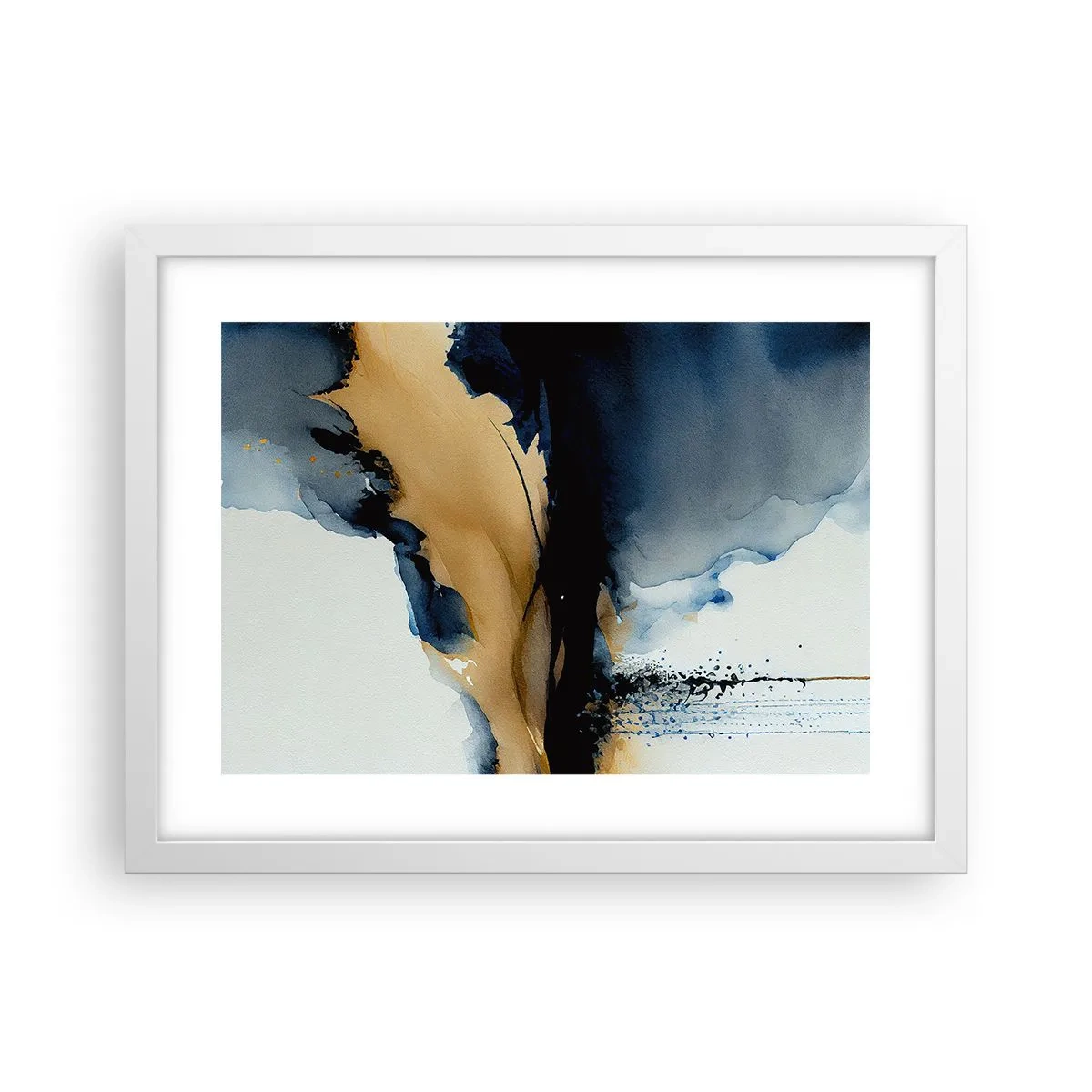 Affiche dans un cadre blanc - Poster - Derrière le rideau - 40x30 cm