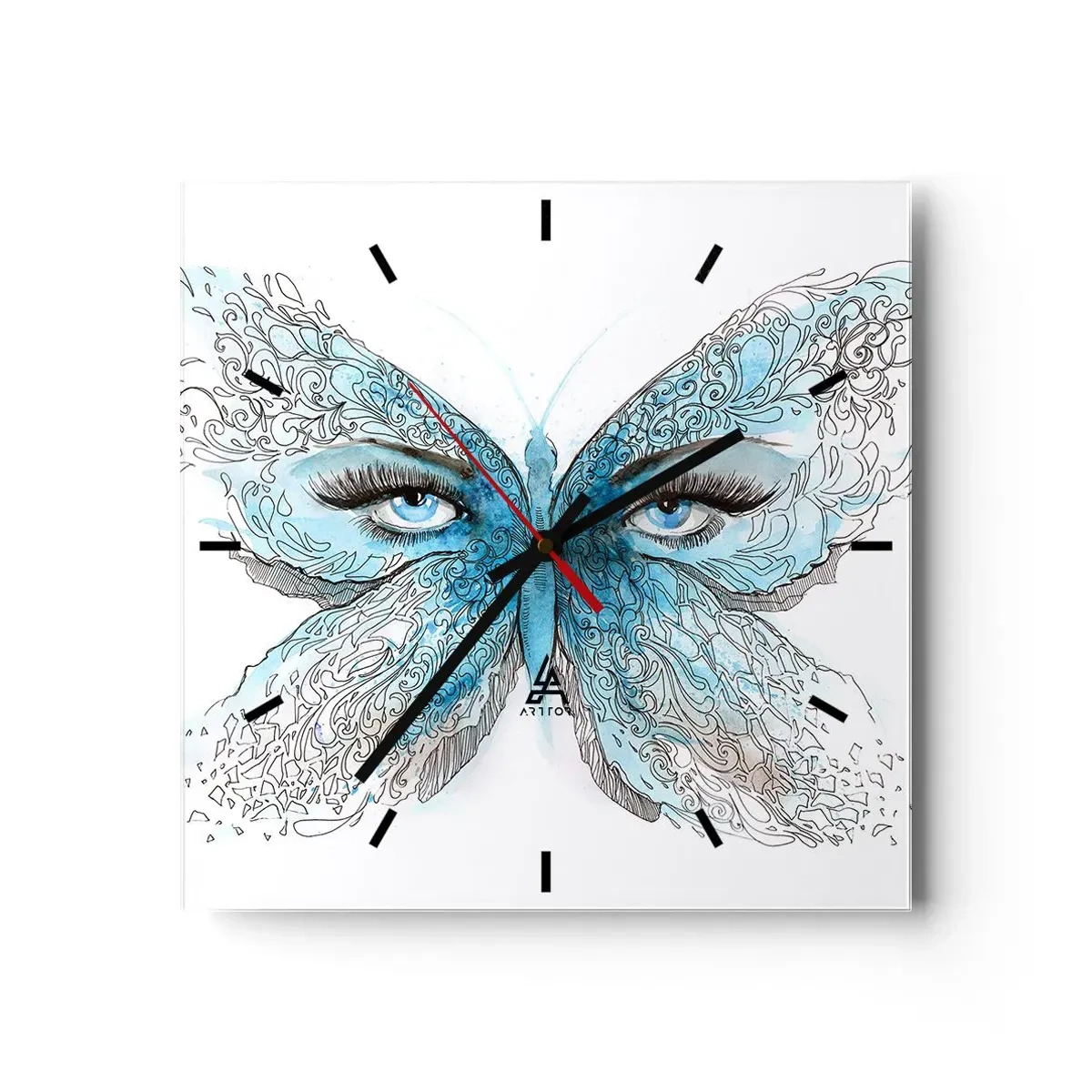Horloge murale - Pendule murale - Mésange bleue Eros - 40x40 cm