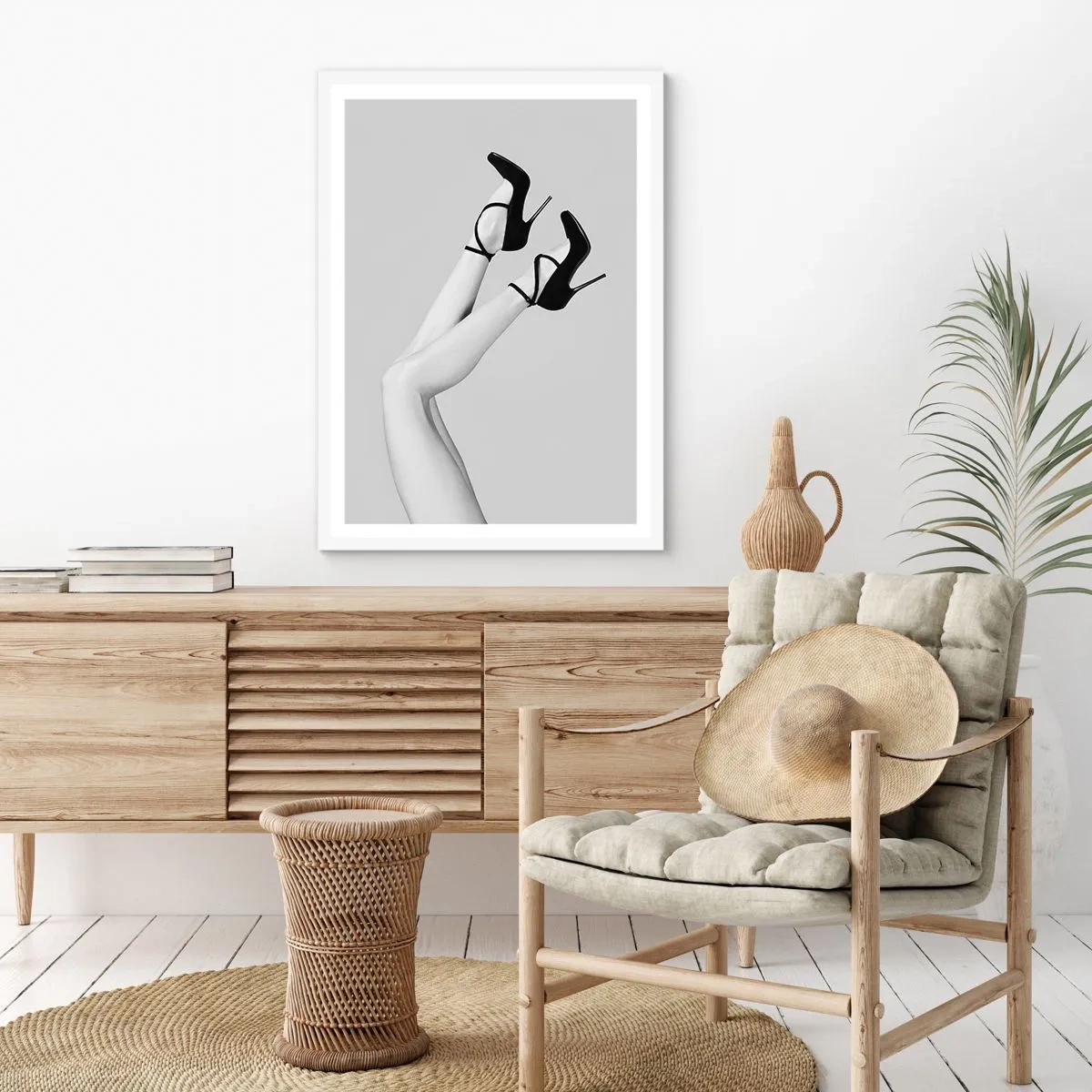 Affiche dans un cadre blanc - Poster - Les jambes en l’air - 40x50 cm