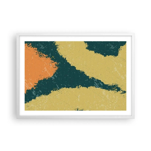 Affiche dans un cadre blanc - Poster - Abstraction – mouvement lent - 70x50 cm