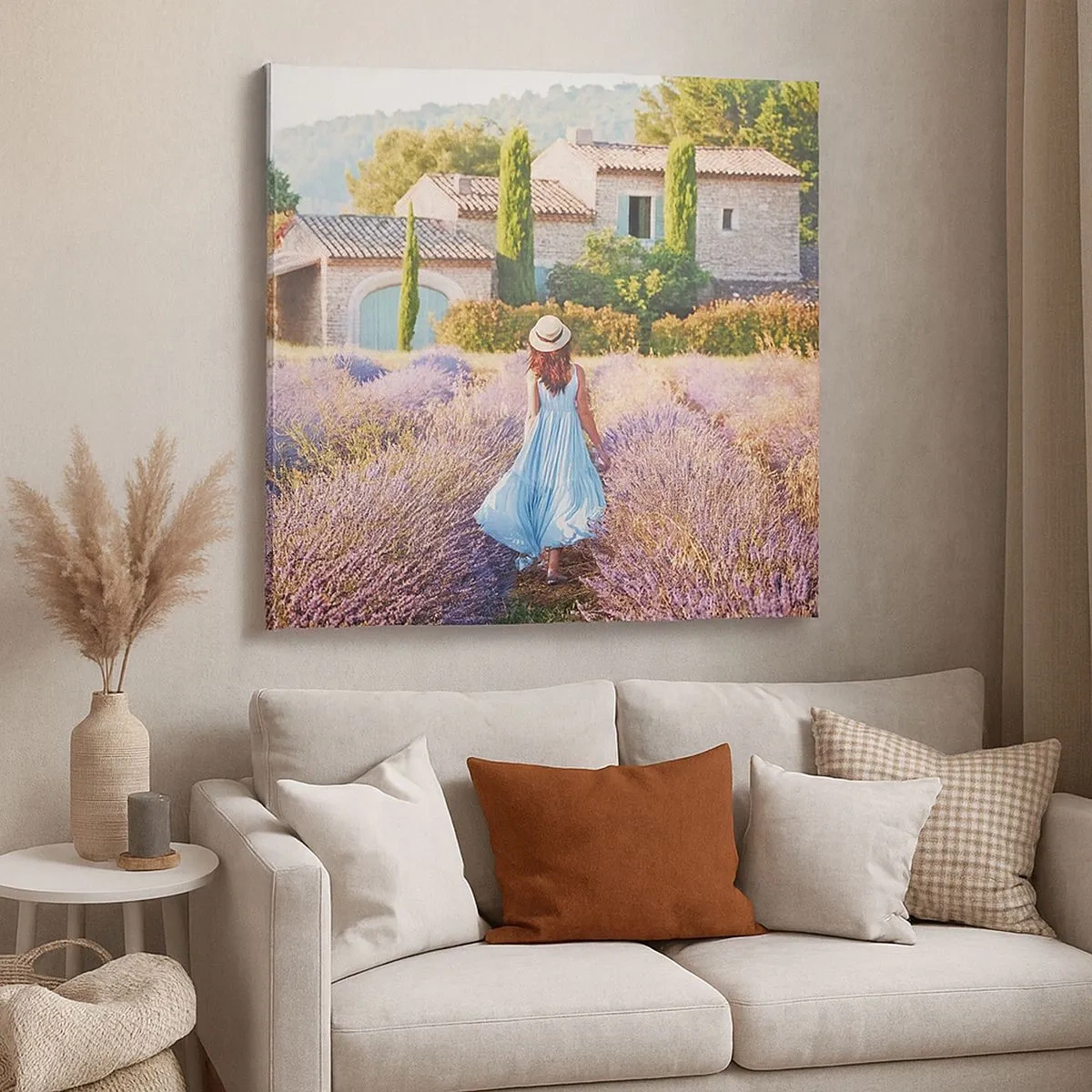 Impression sur toile - Image sur toile - Fille de la lavande - 30x30 cm