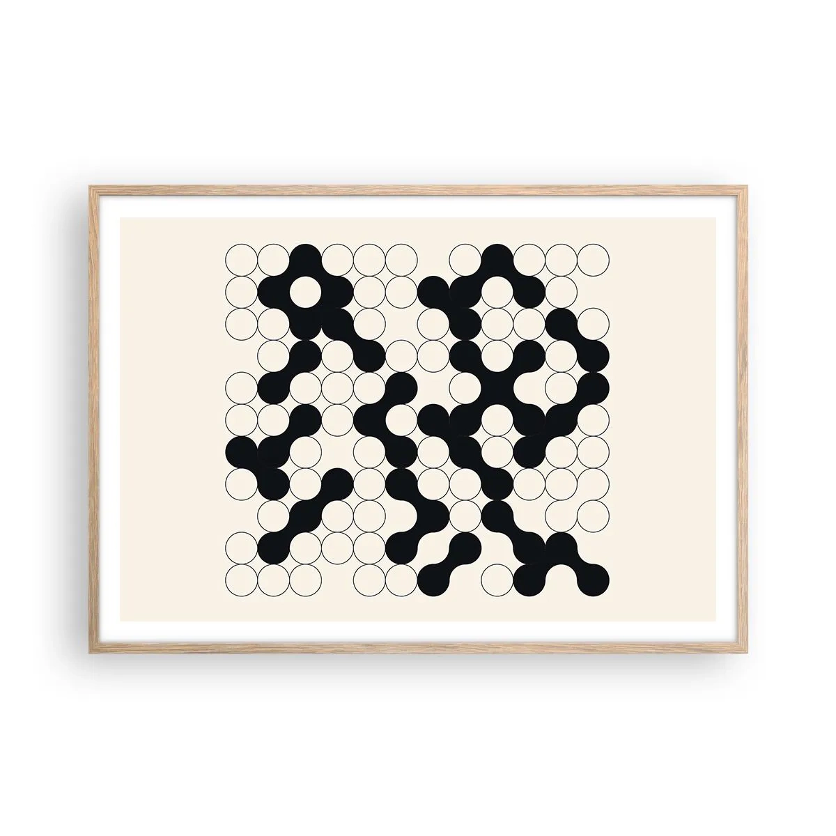 Affiche dans un chêne clair - Poster - Jeu chinois – variation - 100x70 cm