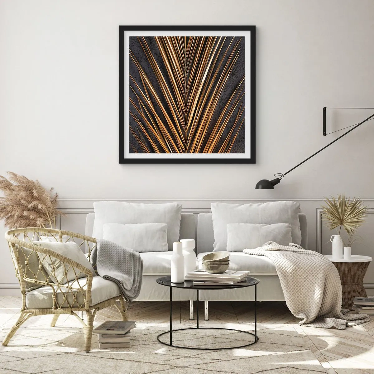 Affiche dans un cadre noir - Poster - L'or des tropiques - 60x60 cm