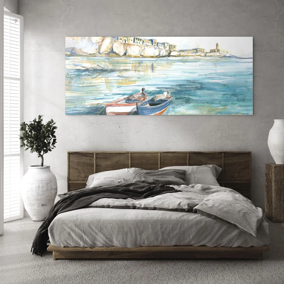 Impression sur verre - Image sur verre - Paysage dans l'azur - 100x40 cm