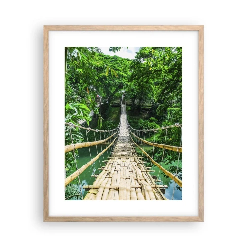 Affiche dans un chêne clair - Poster - Pont de singe en pleine nature - 40x50 cm