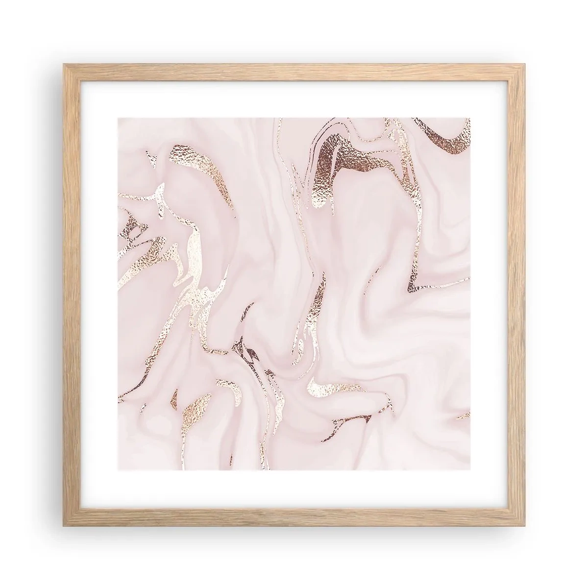 Affiche dans un chêne clair - Poster - Dans un châle rose - 40x40 cm