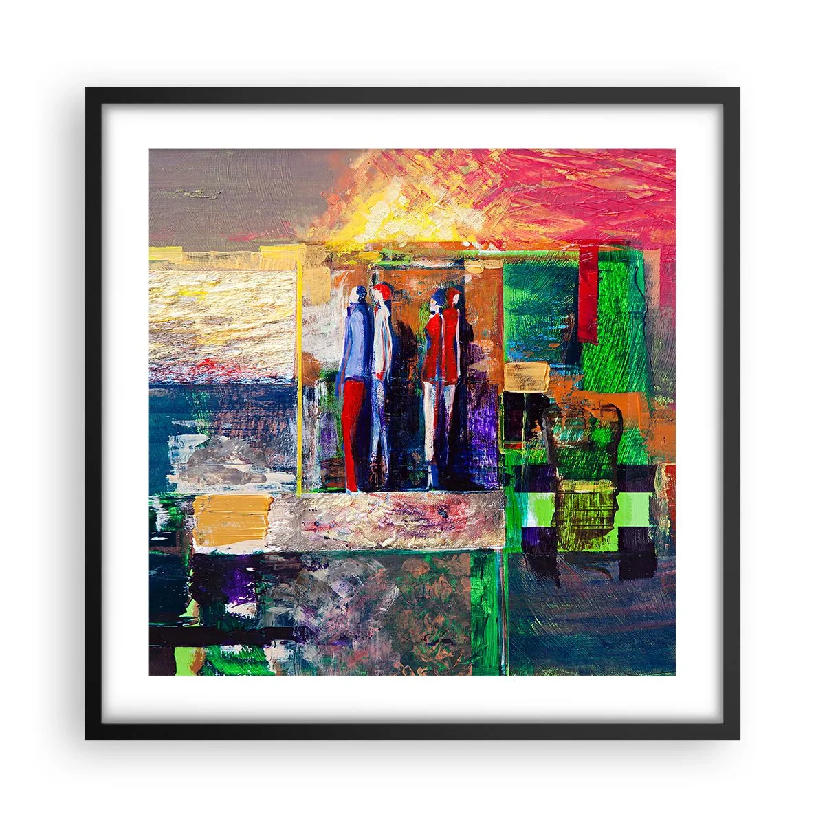 Affiche dans un cadre noir - Poster - Relations et émotions - 50x50 cm