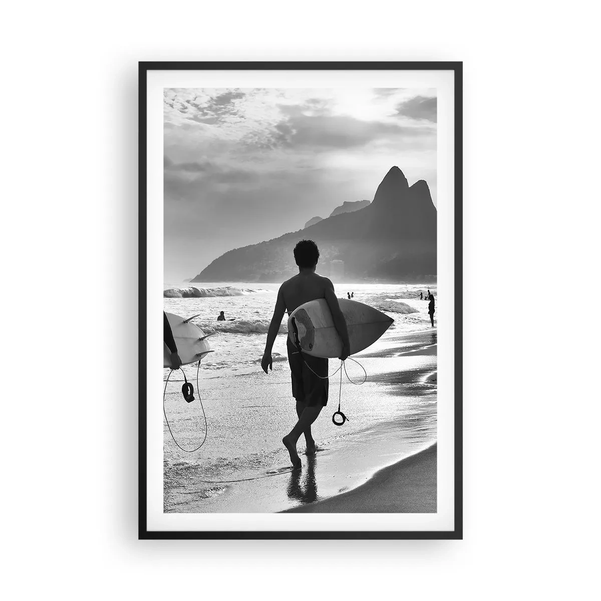 Affiche dans un cadre noir - Poster - Samba sur une vague - 61x91 cm