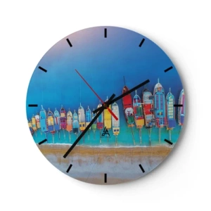 Horloge murale - Pendule murale - Une vue à vol d'oiseau - 40x40 cm