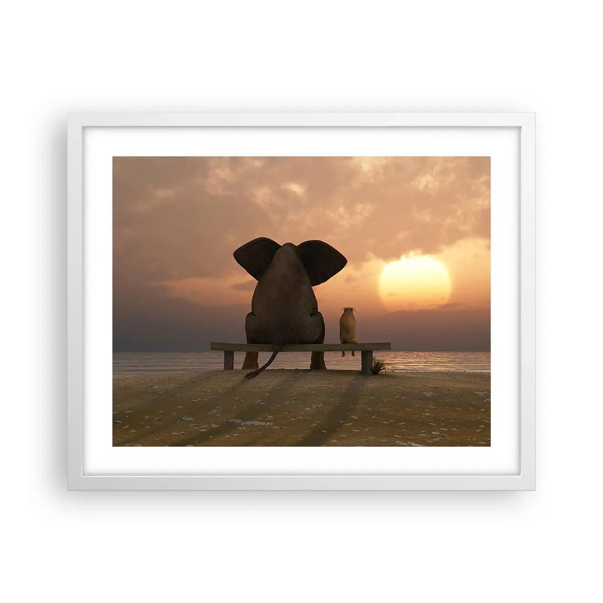 Affiche dans un cadre blanc - Poster - C'est bon de garder le silence ensemble - 50x40 cm