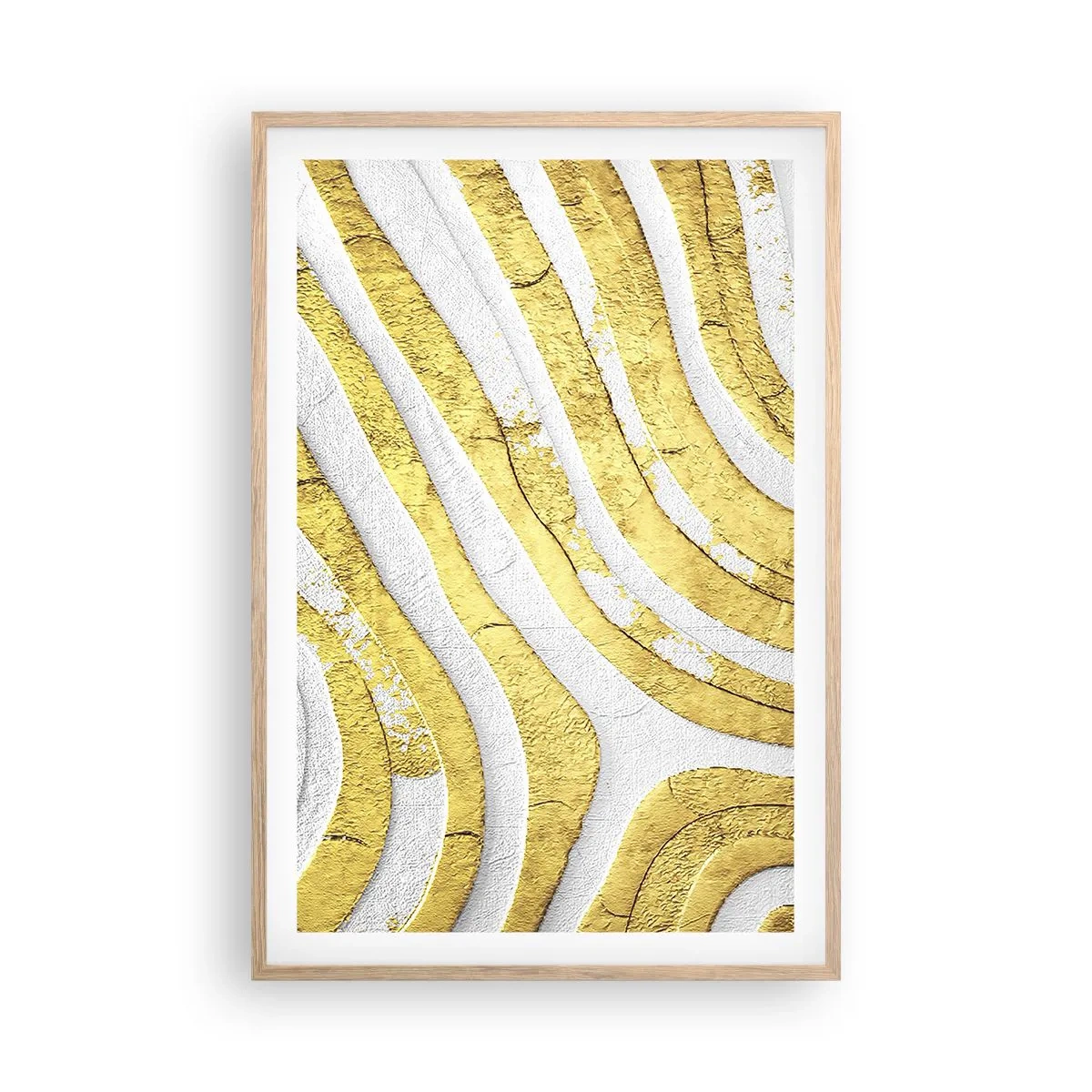 Affiche dans un chêne clair - Poster - Composition en blanc et or - 61x91 cm