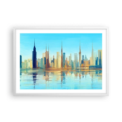 Affiche dans un cadre blanc - Poster - Une métropole ensoleillée - 70x50 cm