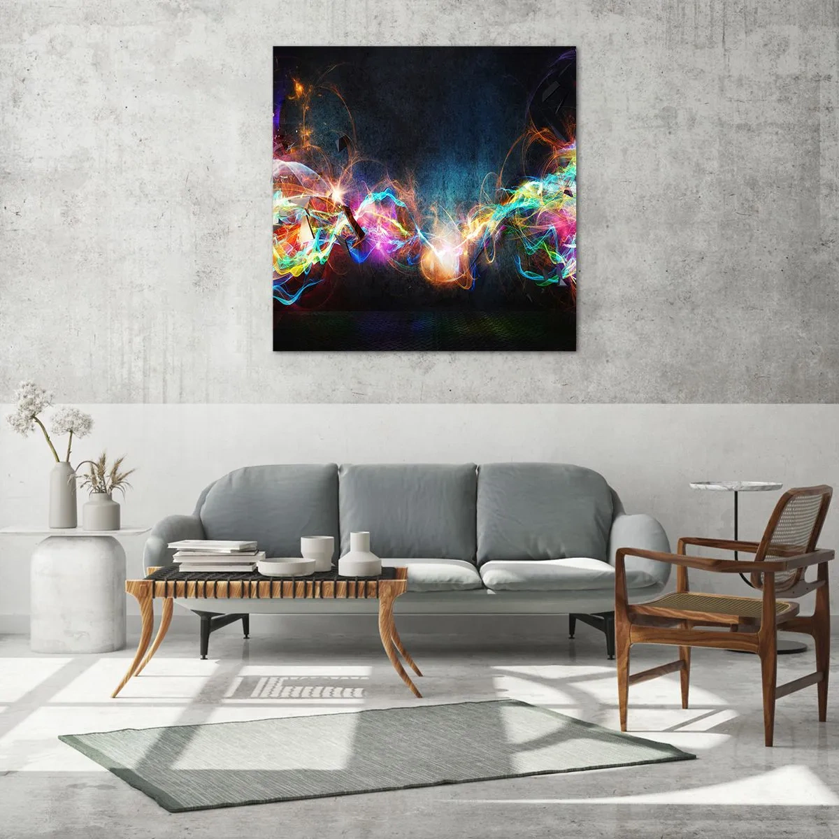 Impression sur verre - Image sur verre - Joyeusement contre l'obscurité - 60x60 cm