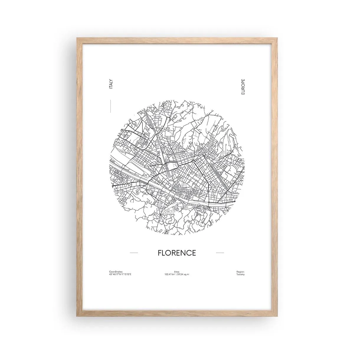 Affiche dans un chêne clair - Poster - Anatomie de Florence - 50x70 cm