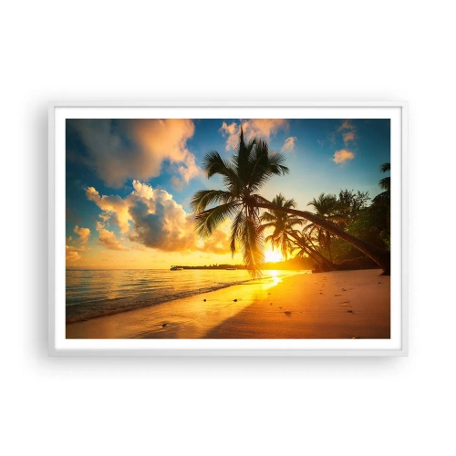 Affiche dans un cadre blanc - Poster - Rêve caribéen - 100x70 cm