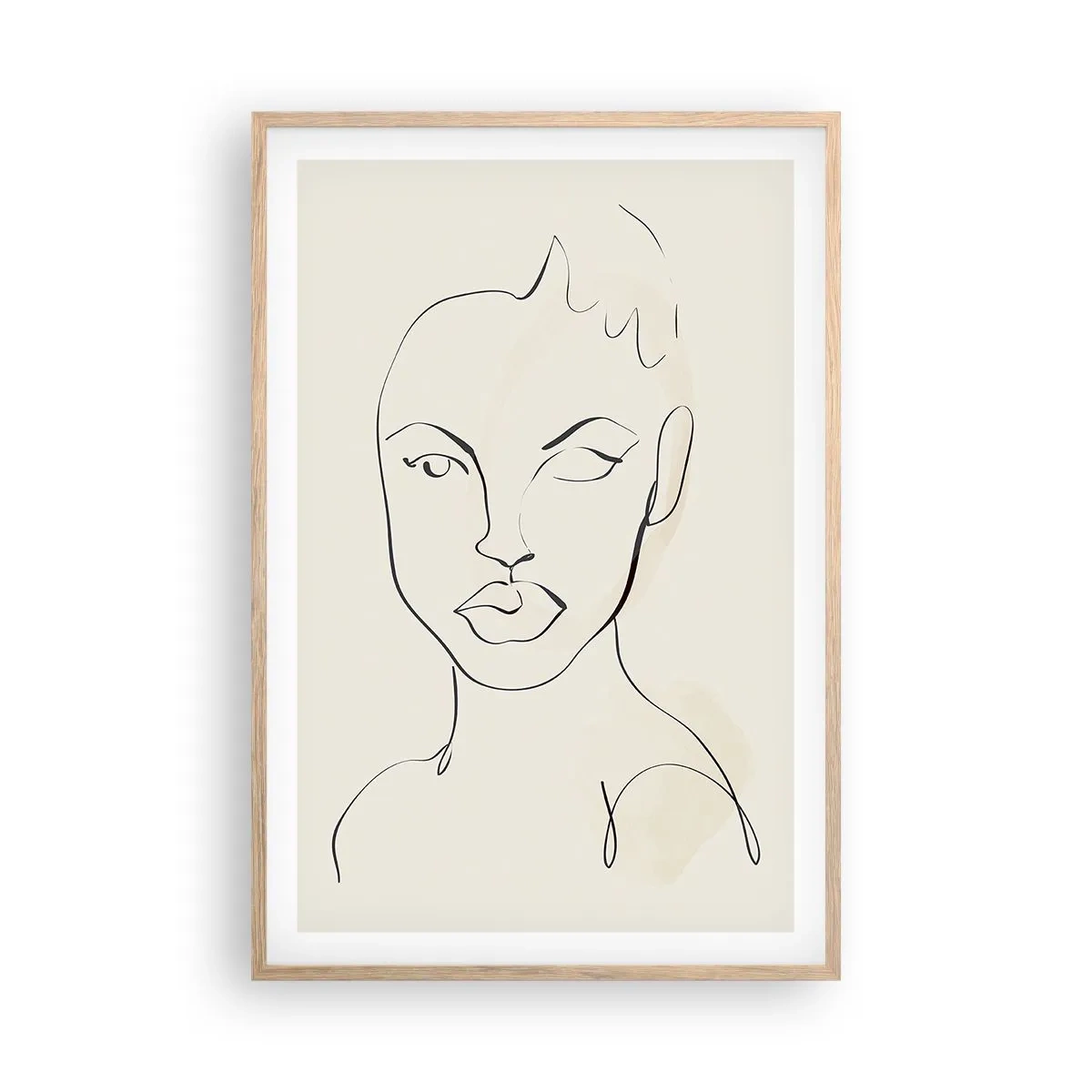 Affiche dans un chêne clair - Poster - Esquisse de la sensualité - 61x91 cm