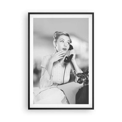Affiche dans un cadre noir - Poster - Hello! Ici les années 50 - 61x91 cm