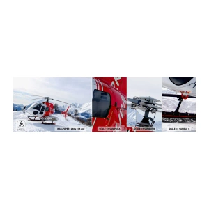 Échantillon De Papier Peint Standard Eco - Toujours prêt - Hélicoptère, Paysage, Alpes - 100x30 cm