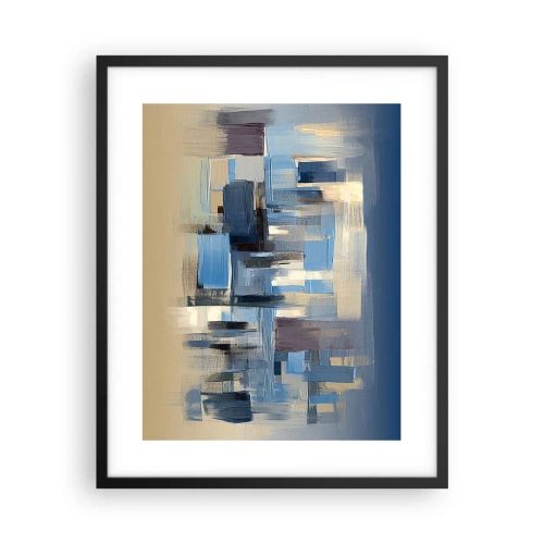 Affiche dans un cadre noir - Poster - Construction bleue - 40x50 cm