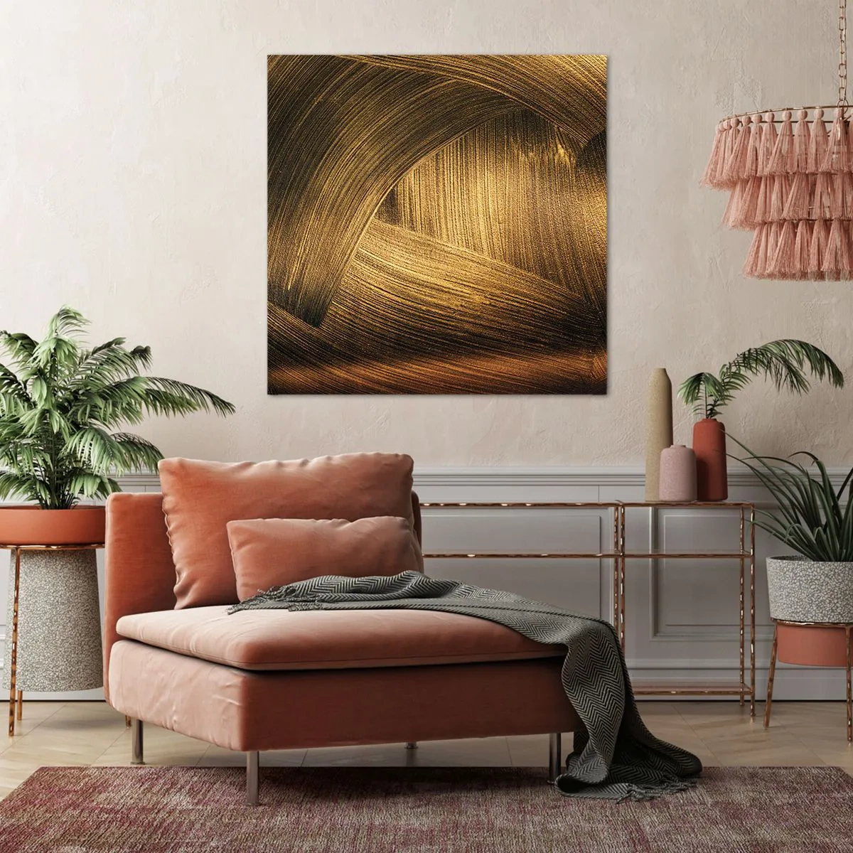 Impression sur toile - Image sur toile - Dans un labyrinthe en or - 40x40 cm