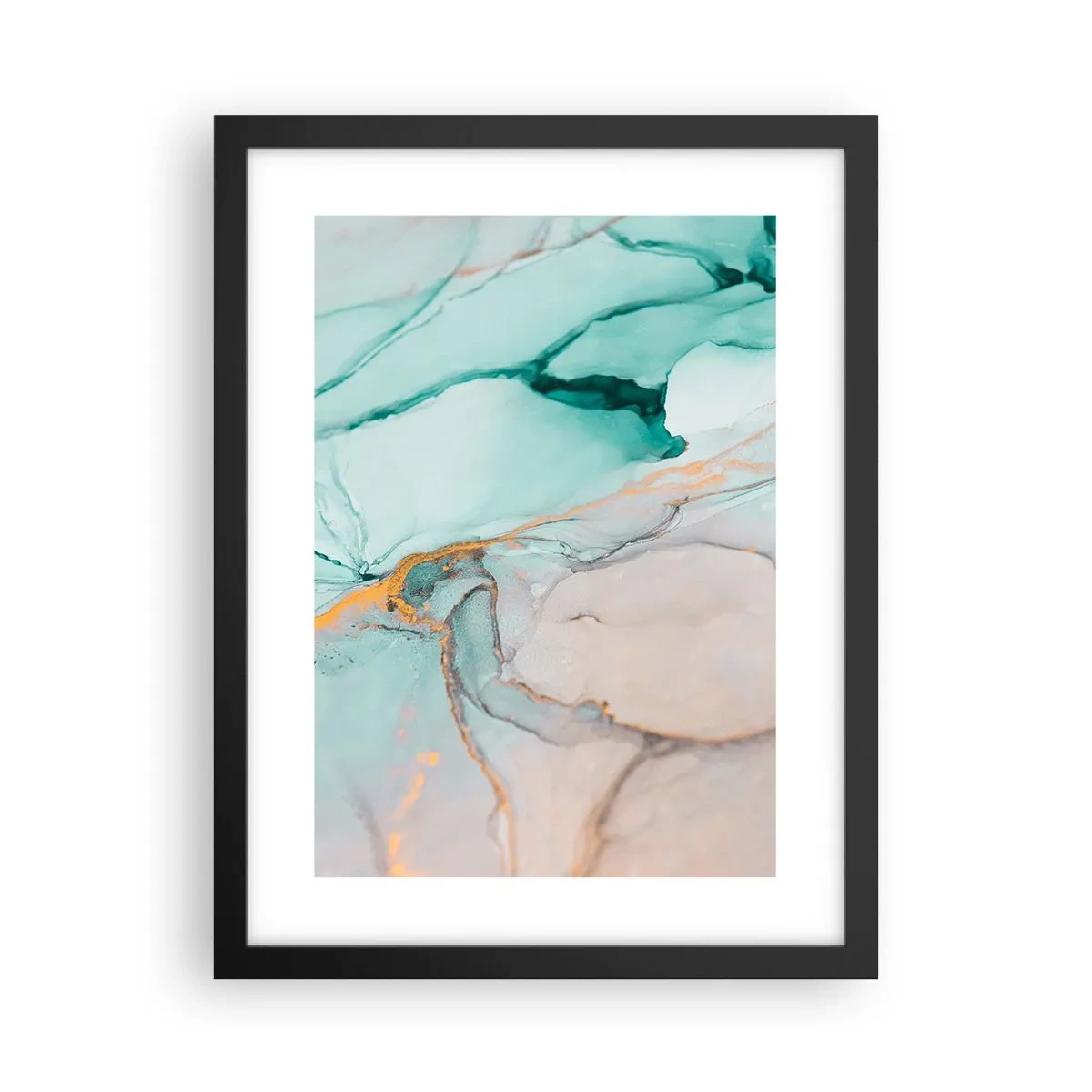 Affiche dans un cadre noir - Poster - Danse des formes et des couleurs - 30x40 cm