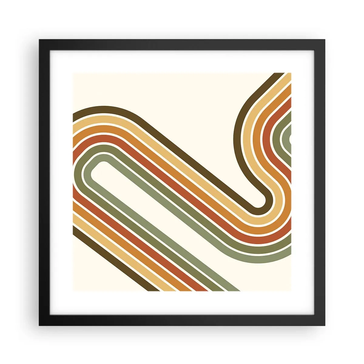 Affiche dans un cadre noir - Poster - En zig zag vers le but - 40x40 cm